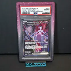2025 POKEMON #231 TEAM ROCKET'S MEWTWO EX PSA 8 DRI EN- DESTINED RIVALS - Image 1