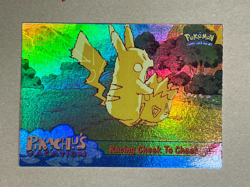 Pokemon 1st Edition Blue Topps Racing Cheek To Cheek (Pikachu) RAINBOW FOIL - Image 1