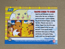 Pokemon 1st Edition Blue Topps Racing Cheek To Cheek (Pikachu) RAINBOW FOIL - Image 2