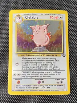Pokemon TCG Clefable Jungle 1/64 Holo Unlimited Holo Rare - Image 1