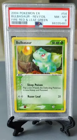 Pokemon EX Fire Red Leaf Green Bulbasaur Reverse Foil 54/112 PSA 8 NM-MT Graded - Image 1
