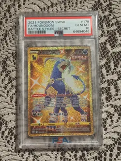 PSA 10 GEM MINT Houndoom 179/163 Gold Secret Rare Battle Styles 2021 Pokemon - Image 1
