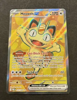 2026 POKEMON MEGA EVOLUTION PERFECT ORDER MEOWTH EX FULL ART# 107/088! - Image 1
