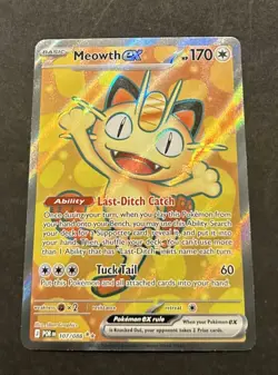 2026 POKEMON MEGA EVOLUTION PERFECT ORDER MEOWTH EX FULL ART# 107/088! - Image 4