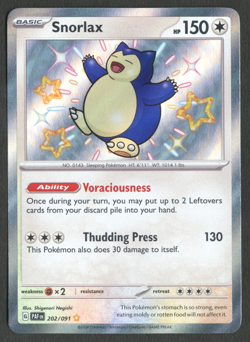 Pokemon TCG: Snorlax 202/091 Paldean Fates Baby Shiny Rare - Image 1