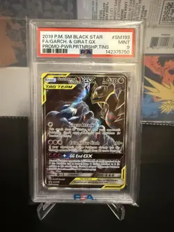 2019 Pokemon SM Black Star Promo Garchomp Giratina GX PSA 9 TAG TEAM SM193 Holo - Image 1