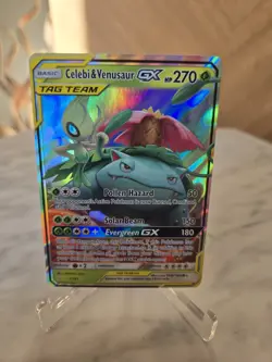 Pokemon Celebi & Venusaur GX Team Up Ultra Rare 1/181 NM - Image 1