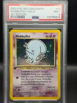 Pokemon Wobbuffet Neo Discovery 1st Edition Holo Rare #16 PSA 9 Mint-Fart Swirl - Image 1