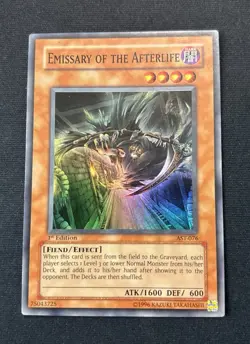 Yugioh EMISSARY OF THE AFTERLIFE AST-076 1st EDITION Super Rare See Description - Image 1