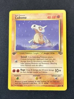 Pokemon Cubone Jungle 1st Edition 50/64 Regular Common English Non Holo Card - Image 1