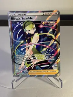 Pokemon TCG Elesa's Sparkle Fusion Strike Holo Card 260/264 Full Art - Image 1