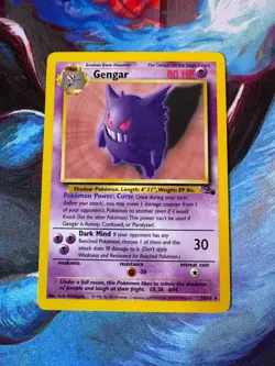 Gengar Fossil Rare Unlimited 20/62 Vintage Pokemon TCG Card WOTC Non Holo LP/NM - Image 1