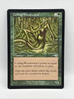 Coiling Woodworm Magic The Gathering Mtg Nemesis Creature - Image 1