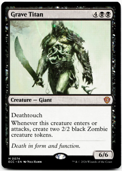 Grave Titan [Commander: Lorwyn Eclipsed] Magic MTG ECC 0074 NM 💀 - Image 1