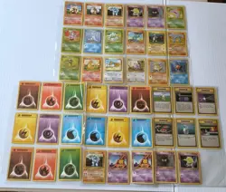 1999 Pokemon Base Set Cards Uncommon & Common - 44 Card Lot LP WOTC - Image 1
