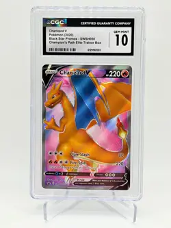 CGC 10 GEM MINT Charizard V SWSH050 Holo Champions Path ETB Star Promo Pokemon - Image 1