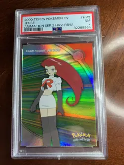 2000 Topps Pokemon TV #HV2 Jesse Rainbow Foil Animation Series 2 PSA 7 Near Mint - Image 1