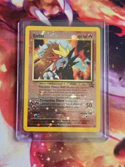 Pokemon Entei 34 Reverse Holo Black Star Promo NM Swirl - Image 1