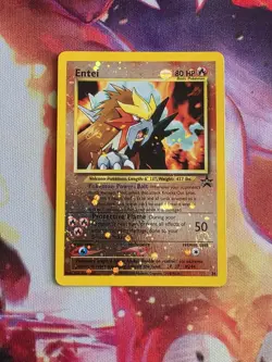 Pokemon Entei 34 Reverse Holo Black Star Promo NM Swirl - Image 2