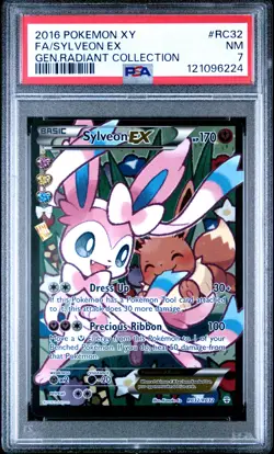 2016 POKEMON XY GENERATIONS RADIANT COLL #RC32 FULL ART/SYLVEON EX PSA 7 - Image 1