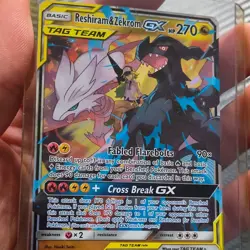 Pokemon Reshiram & Zekrom GX 157/236 Sm-Cosmic Eclipse Holo TAG TEAM HP270 - Image 2