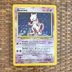 Pokemon Mewtwo Base Set Holo Rare 10/102 1999 60 HP Wizards English - Image 1