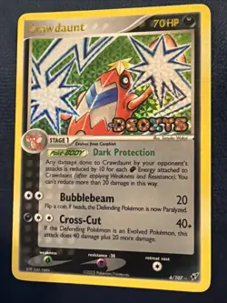 Crawdaunt 6/107 Ex Deoxys Reverse Holo Stamped Vintage Pokemon TCG - Image 1