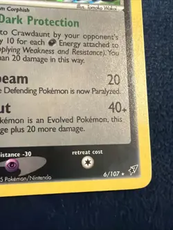 Crawdaunt 6/107 Ex Deoxys Reverse Holo Stamped Vintage Pokemon TCG - Image 4