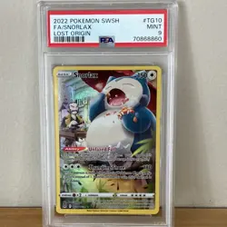 Pokemon Snorlax TG10/TG30 Swsh11 Lost Origin Trainer Gallery Full Art Holo PSA 9 - Image 1
