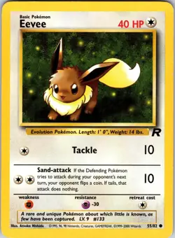 Eevee 55/82 Team Rocket Pokemon LP Unlimited - Image 1