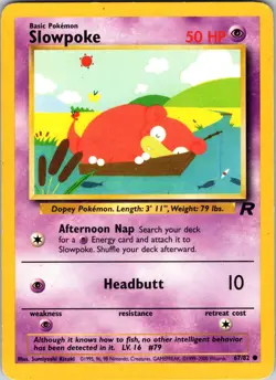 Slowpoke 67/82 Team Rocket Pokemon MP Unlimited - Image 1