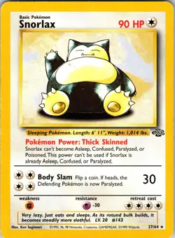 Snorlax 27/64 Jungle Pokemon MP Unlimited - Image 1