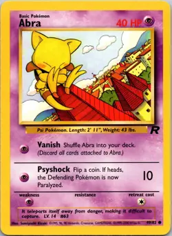 Abra 49/82 Team Rocket Pokemon TCG LP / NM - Image 1