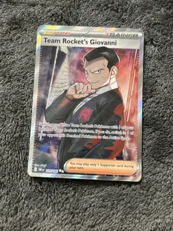 Pokemon TCG Team Rockets Giovanni 225/182 Full Art Trainer Ultra Rare Holo - Image 1