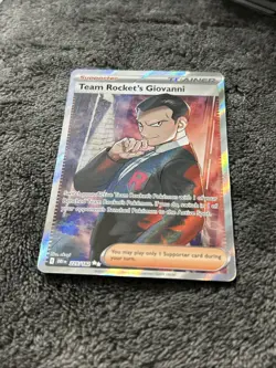 Pokemon TCG Team Rockets Giovanni 225/182 Full Art Trainer Ultra Rare Holo - Image 2