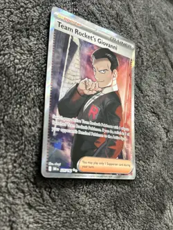 Pokemon TCG Team Rockets Giovanni 225/182 Full Art Trainer Ultra Rare Holo - Image 3