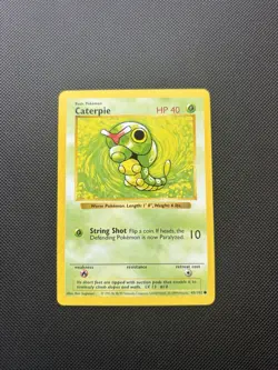 Pokemon Card Shadowless Base Set Caterpie 45/102 WOTC - Image 1