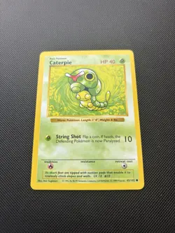 Pokemon Card Shadowless Base Set Caterpie 45/102 WOTC - Image 3