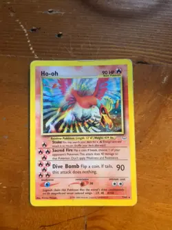 Pokemon TCG: Rare Vintage Ho-Oh Holo Card (Neo Revelation - 7/64) - Image 1