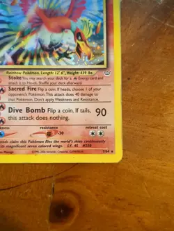 Pokemon TCG: Rare Vintage Ho-Oh Holo Card (Neo Revelation - 7/64) - Image 3