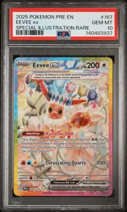 2025 POKEMON PRE EN-PRISMATIC EVOLUTIONS #167 EEVEE EX PSA 10 - Image 1