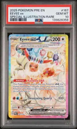 2025 POKEMON PRE EN-PRISMATIC EVOLUTIONS #167 EEVEE EX PSA 10 - Image 1