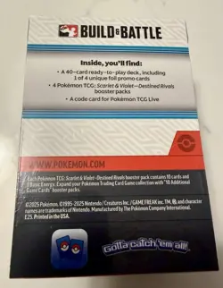 New Sealed Pokemon TCG DESTINED RIVALS Build and Battle Box - 4x Booster Packs! - Image 2