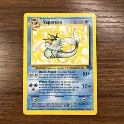 1999 Pokemon TCG Vaporeon Jungle Non Holo Unlimited Rare Card 12/64 - Image 1