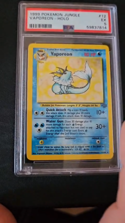 Pokemon TCG Vaporeon Jungle 12/64 Holo Unlimited Holo Rare PSA 5 - Image 2