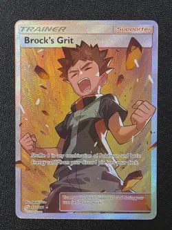 Brock's Grit - 172/181 - Pokemon Team Up Sun & Moon Full Art Ultra Rare Card NM - Image 1