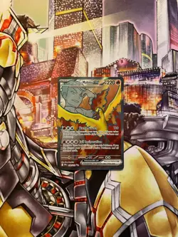 Team Rocket's Moltres EX Full Art Destined Rivals 208/182 Pokemon Card TCG NM - Image 1
