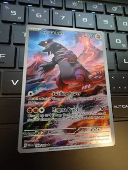 Pokemon TCG Sv04: Paradox Rift Groudon Holo Illustration Card 199/182 NM-MINT - Image 2