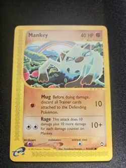 NM Mankey Reg. Non-Holo 92/147 Aquapolis Pokemon Card - Image 3