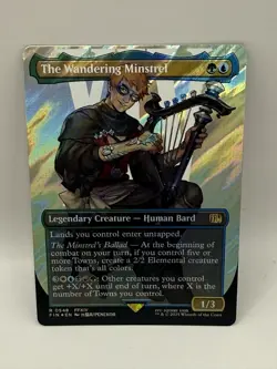MTG Final Fantasy English The Wandering Minstrel Borderless 0548 Surge Foil - Image 1